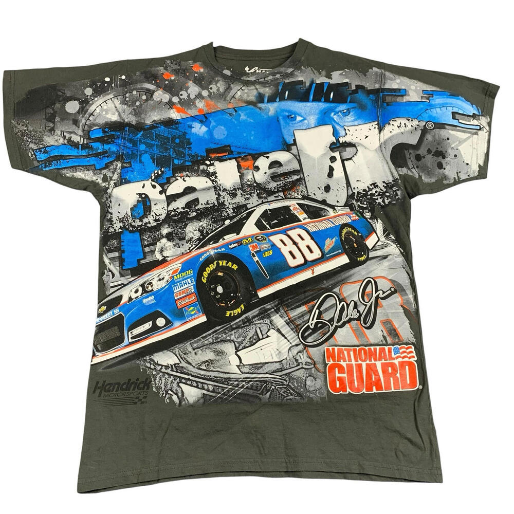 Chase Dale Earnhardt Jr NASCAR All Over Print T Shirt Size L #88 Double Sided